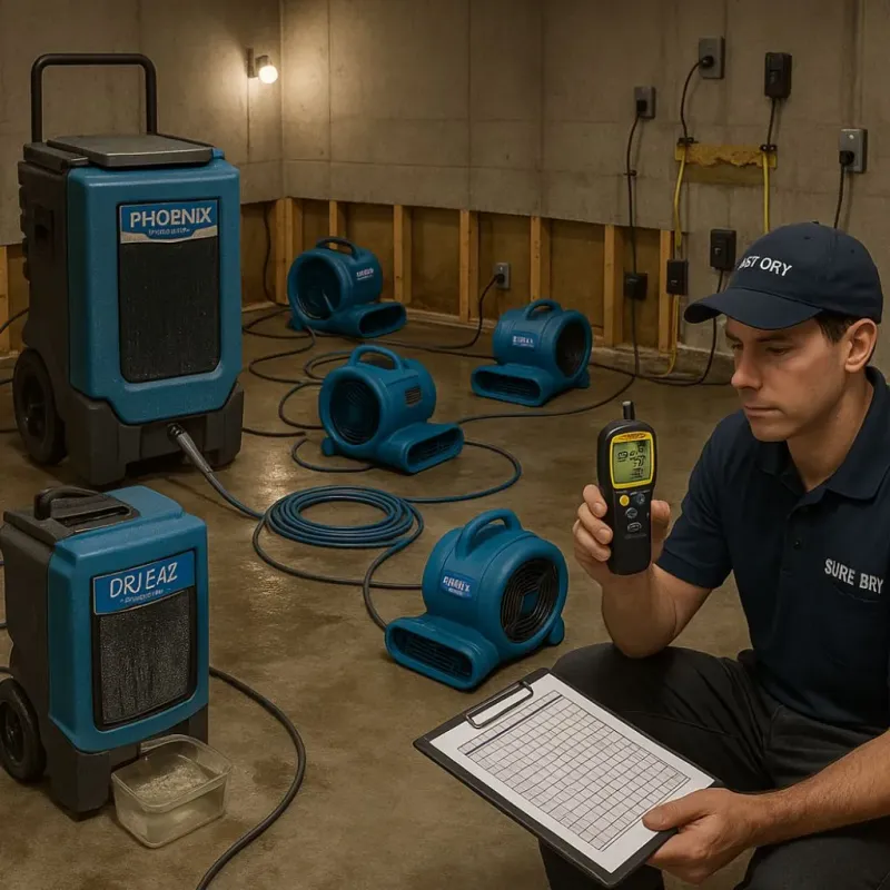 Structural Drying and Dehumidification process in Oregon, OH